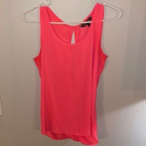 Neon pink tank from express - size small with open back breeze